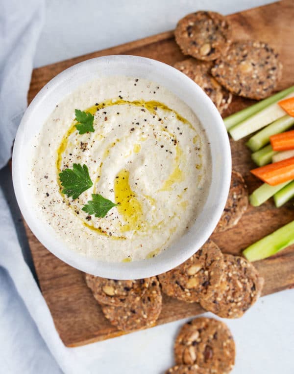 zucchini hummus in a bowl